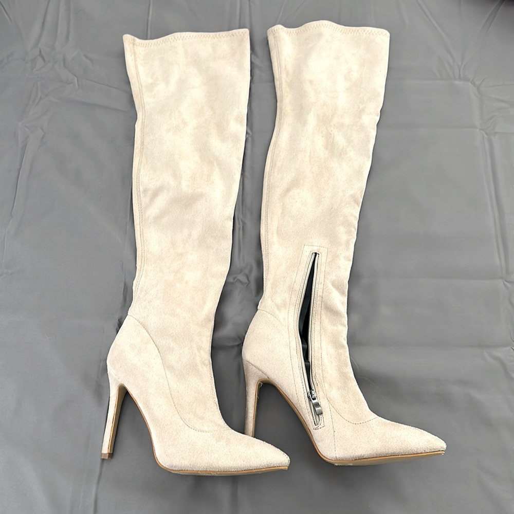 Tan Over The Knee Heels